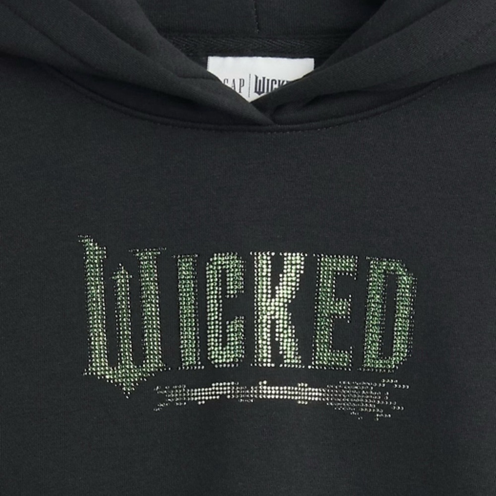 NWT, Never worn, Black Hoodie with 'Wicked' Design